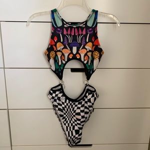Super cute bodysuit/swim perf for raves, worn once